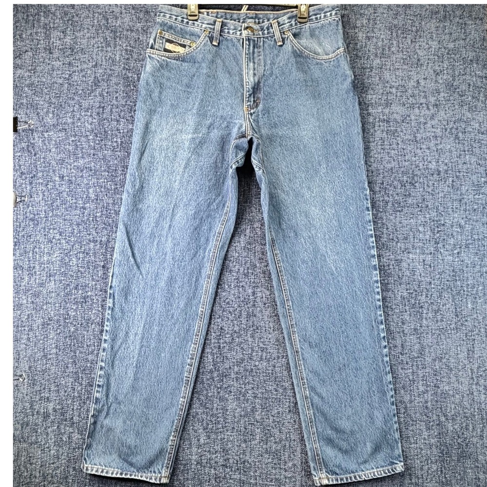 Diamond Gusset Jeans Mens 35x31 Blue Cotton Straight Fit Workwear USA Made